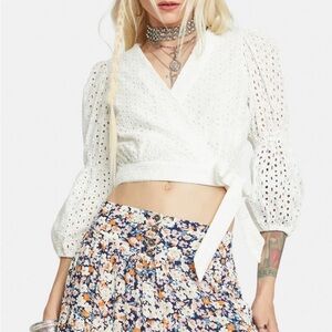 MINKPINK White Eyelet Blouse